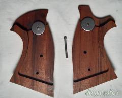 Guancette in legno Smith & Wesson per revolver con telaio K o L, Square Butt