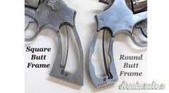 Guancette in legno Smith & Wesson per revolver con telaio K o L, Square Butt