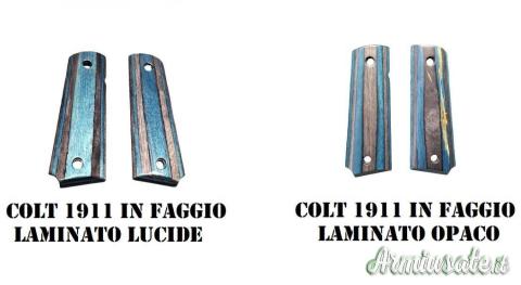 COLT 1911 IN FAGGIO LAMINATO OPACO ò LUCIDE - GUANCETTE
