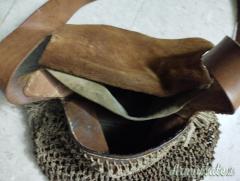 Borsa cuoio con rete