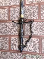 Spadino da corte periodo fine 700 inizio 800 lama triangolare con finitura blu ed incisioni.....