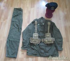 SET EI UNIFORME MIMETICA VERDE BASCO GIACCA PANTALONI BUFFETTERIA GARAND M1 ESERCITO ANNI 70/80
