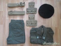 SET EI UNIFORME MIMETICA VERDE BASCO GIACCA PANTALONI BUFFETTERIA GARAND M1 ESERCITO ANNI 70/80