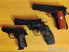 3 pistole soft air Colt pyton colt 1911 Walter ppk