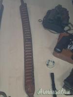 CARTUCCERA CINTURA PORTAPROIETTILI IN CUOIO PER 30 MUNIZIONI MARRONE CHIARO