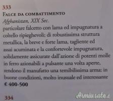 Falcetto da Combattimento Afghanistan XIX Secolo
