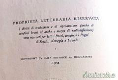 Testo epoca fascista BATTAGLIE NEL CIELO di S. Scaroni 1^ edizione nel 1934 “A. MONDADORI-MILANO”