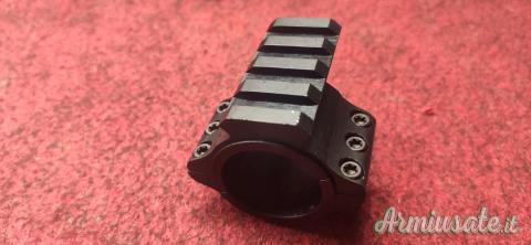 Anello da tubo ottica sia da 1" che da 30 mm. dotato di rail picatinny