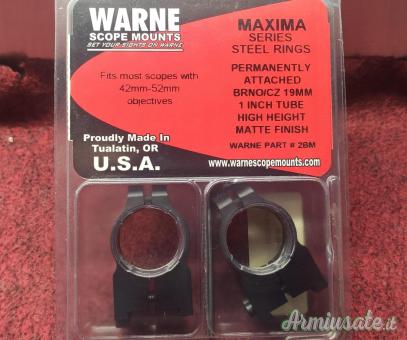 WARNE #2BM Anelli fissi da 1" per CZ 550 scina 19 mm.