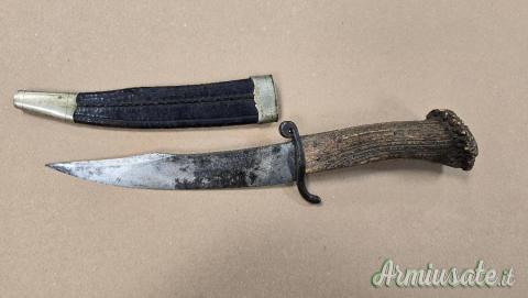 Coltello da caccia manico in corno con tabacchiera origine Germania