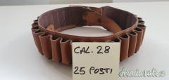 cartuccera in pelle calibro 28