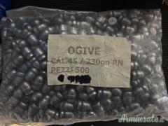 Ogive CAL 45/230GR  RN  500pz