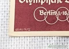 Cartolina celebrativa epoca nazista Olimpiadi sportive svoltasi a Berlino nel 1936 (GERMANIA WW2)