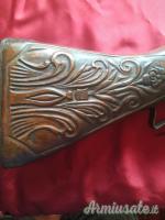 Raro Fucile a Miccia (Matchlock) Orientale - Antico Originale - Calcio interamente Scolpito