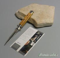 Coltello a scatto Cm.23 Mod.Sblus/23 Legno di ulivo spagnolo -Italian stiletto