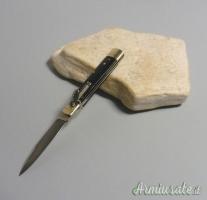 Coltello a scatto Cm.23 Mod.Leverletto Sbsa/23 Corno di bufalo scuro d'acqua - Italian stiletto
