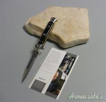 Coltello a scatto Cm.23 Mod.Sbpic/23 Polimero imitazione corno scuro -Italian stiletto