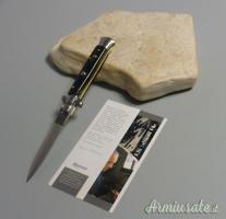 Coltello a scatto Cm.23 Mod.Sdpic/23 Polimero imitazione corno scuro -Italian stiletto