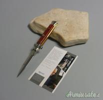 Coltello a scatto Cm.23 Mod.Sblrw/23 Legno red heart (Legno cuore rosso)-Italian stiletto
