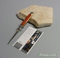 Coltello a scatto Cm.23 Mod.Sdlrw/23 Legno red heart (Legno cuore rosso)-Italian stiletto