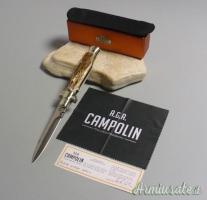 Coltello a scatto Cm.28 Mod.Black Widow Corno di cervo reale europeo - Italian stiletto