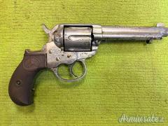 Pistola a rotazione Colt, Lightning 1875, Nichelata, Arma antica, .38