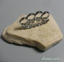 Tirapugni in acciaio temprato cromato con lavorazione teschi Mod.Fantasy F/4s