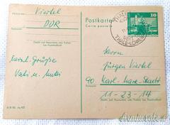 Cartolina d'epoca “REPUBBLICA DEMOCRATICA TEDESCA” viaggiata con annullo postale del 1976