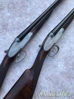 Doppietta coppia Breda Roma gemini cal 12 canne 71 anno 1950 numerate complete di valigetta