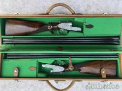 Doppietta coppia Breda Roma gemini cal 12 canne 71 anno 1950 numerate complete di valigetta