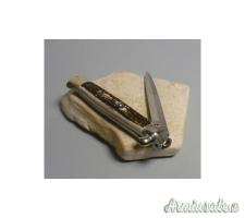Coltello a scatto Cm.38 Mod.Bscr/33 Pick Lock Corno di cervo reale europeo - Italian stiletto