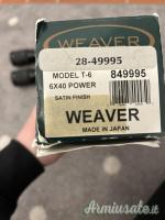 Weaver T6 6x40 made in Japan 1/8 moa fine crosshair con dot
