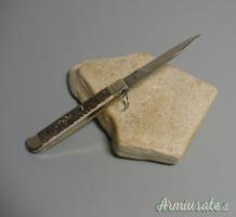 Coltello a scatto Cm.28 Mod.Falcon chiusura anello Corno di cervo europeo reale naturale