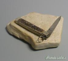 Coltello a scatto Cm.28 Mod.Falcon chiusura anello Corno di cervo europeo reale naturale