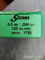 Palle sierra match 120 grani calibro 6,5