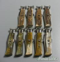 Coltello a scatto Cm.19,50 Mod.Calibro con estrattore di cartucce Corno di cervo reale europeo