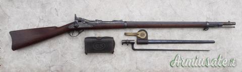Springfield trapdoor 1866 allin conversion in cal 45-70 con baionetta dragona e porta munizioni