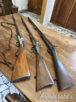 tre doppiette una ad avancarica, una con canne torciglione, una beretta cani esterni