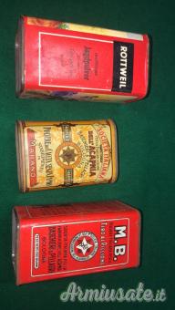 SCATOLE VINTAGE POLVERI e MUNIZIONI