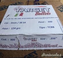 Vendo Tarhet bullet cal.9/38sa 500 pezzi peso 124grs tipo tcbb cod 309 size 356