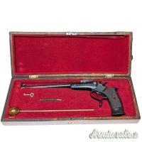 Pistola monocolpo da tiro artigiana, calibro 22
