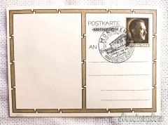 Cartolina fotografica d'epoca nazista di propaganda che ritrae Adolf Hitler con ragazze Hitlerjugend