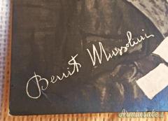 Cartolina fotografia d’epoca fascista che ritrae BENITO MUSSOLINI periodo squadrista con autografo