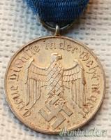 Medaglia tedesca d’epoca nazista concessa per “4 ANNI DI FEDELE SERVIZIO” nella KRIEGSMARINE