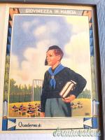 Copertina di quaderno d’epoca fascista degli anni ’30 inserita in una cornice “moderna”