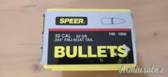 Speer 22 cal (224 Diameter) 62 gr FMJ-BT