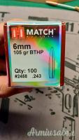 palle Hornady BTHP 105gr 6mm