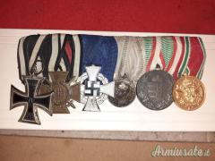 MEDAGLIERE CON 6 MEDAGLIE CON CROCE DI FERRO 1914