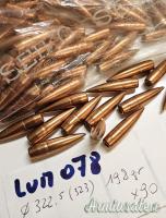 [LUM078] Palle FMJ 8mm diam .323 da 198gr