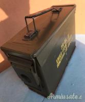 Cassa porta munizioni, metallo oliva 27,9 x 9,2 x 18,4 cm 20 €. spedita